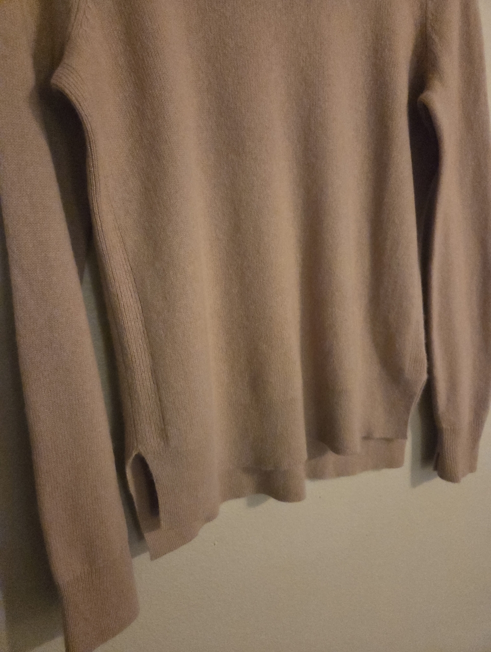 HALOGEN Khaki Tan 100% Cashmere Crewneck Lightweight Minimalist Sweater Womens S - Picture 4 of 12